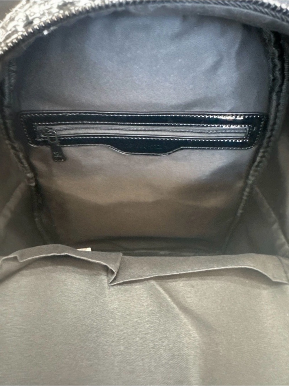 Badgley Mischka Black Quilted Vegan Leather Backpack - Picture 4 of 5
